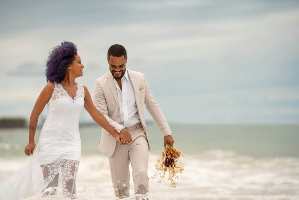 Wedding Couple on Beach Antigua